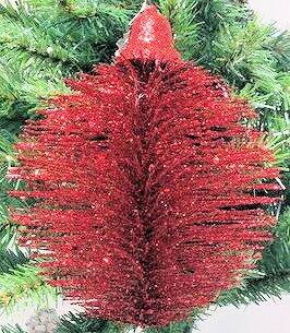 Item 520045 Red Glittered Spiky Ball Ornament