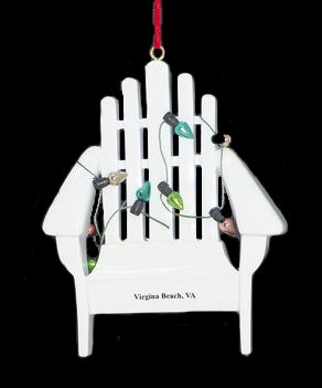 Item 525032 Virginia Beach Adirondack Chair With Lights Ornament