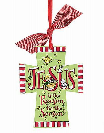 Item 527029 Jesus Is The Reason For The Season Cross Ornament