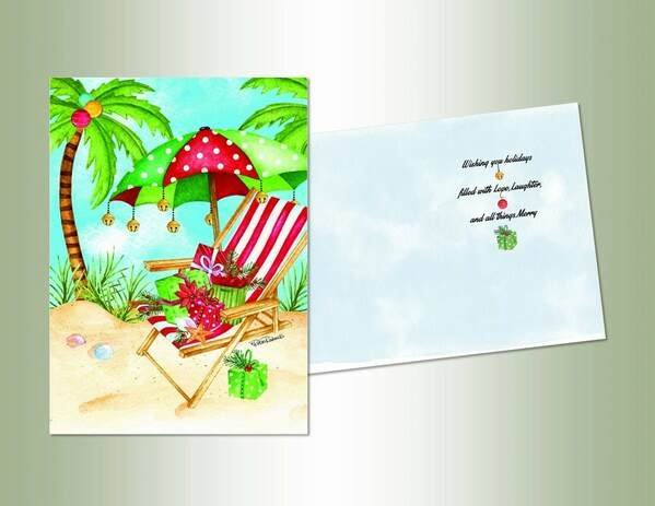 Item 552088 Holiday Beach Chair Christmas Cards