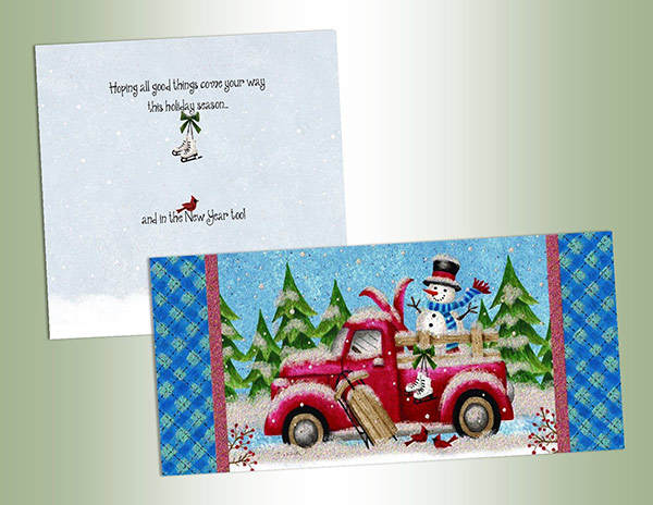 Item 552170 Wintry Pickup Truck Christmas Cards