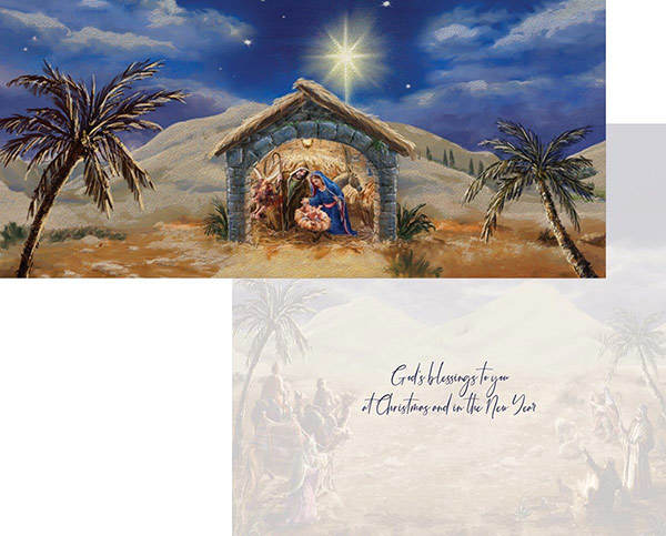 Item 552241 Palms And Manger Christmas Cards
