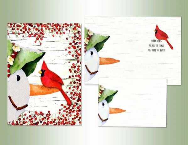 Item 552254 Snowman Cardinal Christmas Cards