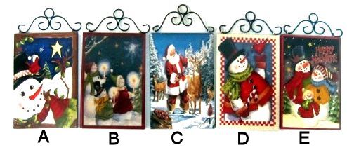 Item 558015 Snowman/Santa Picture Wall Hanging