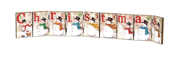 Item 558219 Folding Christmas Snowman Block Sign