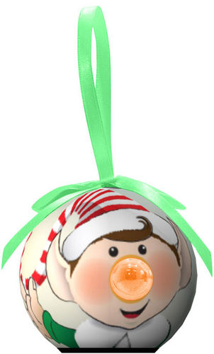 Item 565003 Blinking Boy Elf Ball Ornament