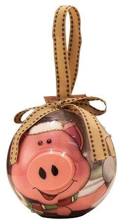 Item 565006 Blinking Country Pig Ball Ornament