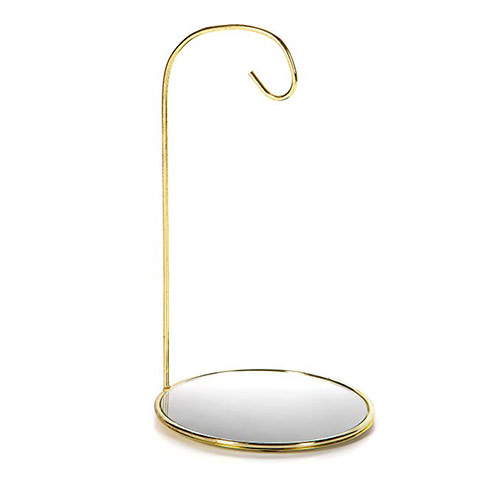 Item 568011 Gold Ornament Stand With Mirror Base