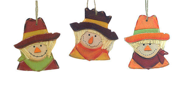Item 568174 Wooden Scarecrow Ornament