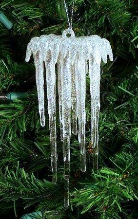 Item 568414 Glittered Icicle Cluster Ornament