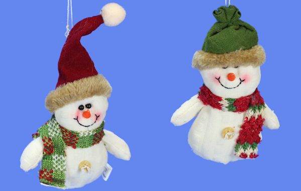 Item 568519 Snowman With Red/Green Hat/Scarf Ornament