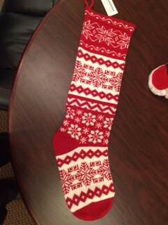 Item 599079 Red/White Knit Stocking