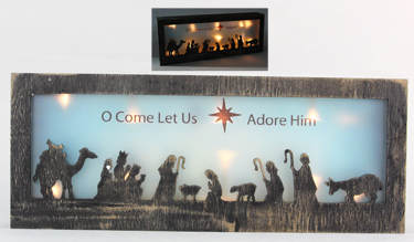 Item 601017 Light Up Nativity Box Sign