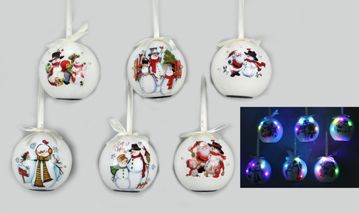 Item 601057 Blinking Snowman Ball Ornament