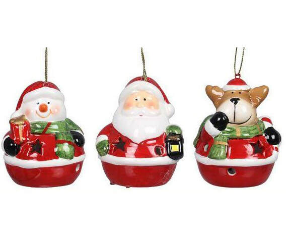 Item 601094 LED Santa/Snowman/Reindeer Ornament