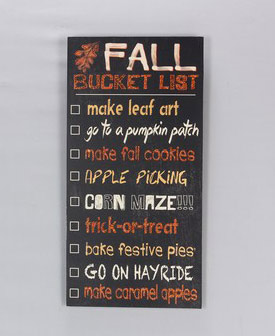 Item 601140 Fall Bucket List Wall Plaque