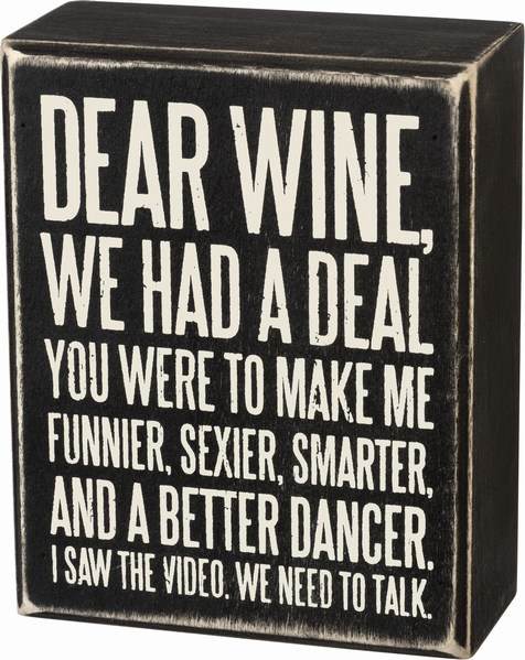 Item 642239 Dear Wine Box Sign