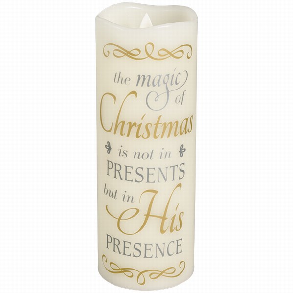 Item 655005 The Magic of Christmas Is Not In Presents But In His Presence Candle