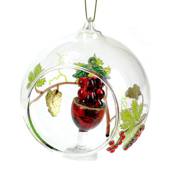 Item 803009 Grapes In Wine Ball Ornament