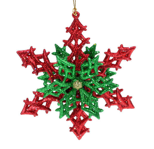 Item 805029 Red/Green Snowflake Ornament