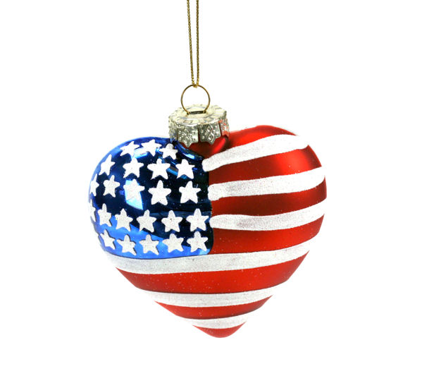 Item 815031 American Flag Heart Ornament