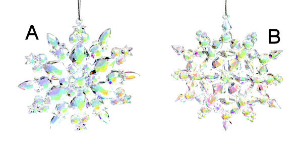 Item 818006 Clear/Iridescent Snowflake Ornament