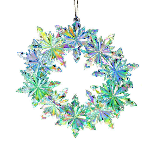 Item 818007 Blue/Green Iridescent Snowflake Wreath
