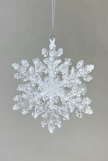 Item 818043 Clear Snowflake Ornament With Frost Finish