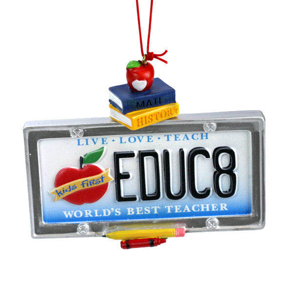 Item 825042 Teacher License Plate Ornament