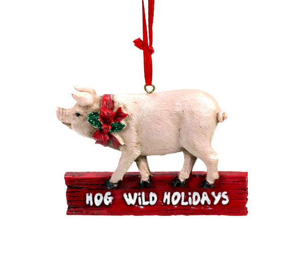 Item 833023 Pig With Sign Ornament