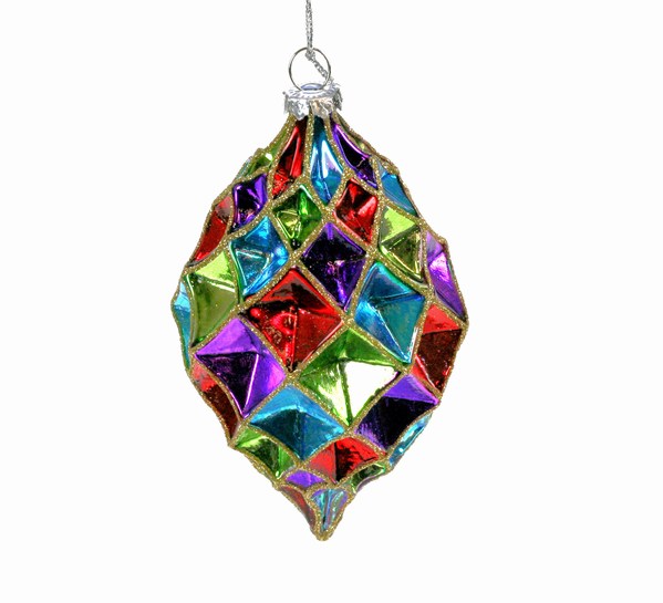 Item 844052 Multicolor Diamond Finial Ornament