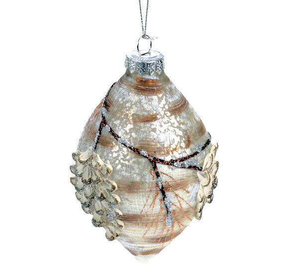 Item 844058 White Pine Cone Finial Ornament