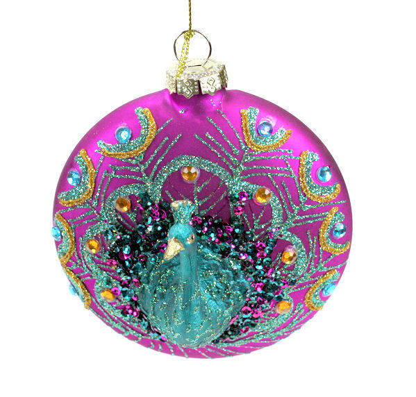 Item 844073 Disc Shape Peacock Ornament