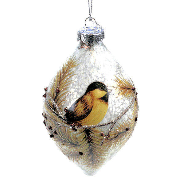 Item 844078 Chickadee With Pine Branches Finial Ornament