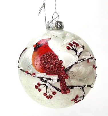Item 844126 Cardinal Glass Ball Ornament