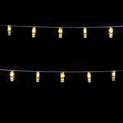 Item 100043 Set of 10 LED Battery Operated Clip-On Christmas Tree Lights With Warm White Bulbs