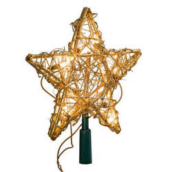 Thumbnail Lighted Gold Star Tree Topper With 10 Lights