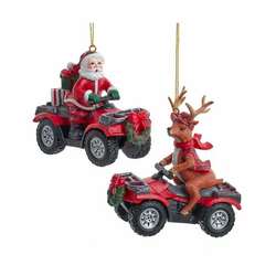 Thumbnail Santa/Deer On ATV Vehicle Ornament