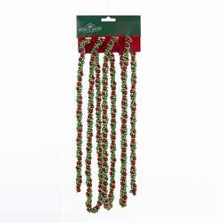 Item 100730 thumbnail 9 Foot Red/Green/Gold Twisted Bead Garland