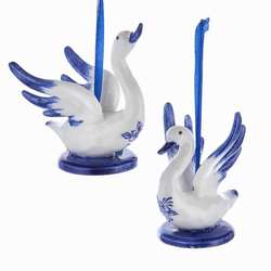 Item 100749 Delft Blue Swan Ornament