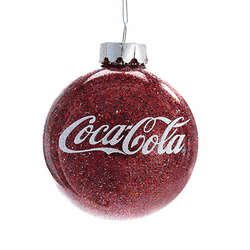 Item 100869 Glittered Coca-Cola Ball Ornament