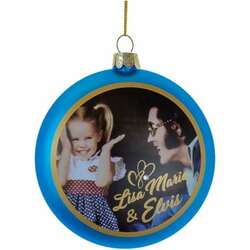 Thumbnail Elvis Presley And Lisa Marie Glass Disc Ornament