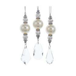 Item 101122 Pearl Pendant With Clear Acrylic Drop Ornament