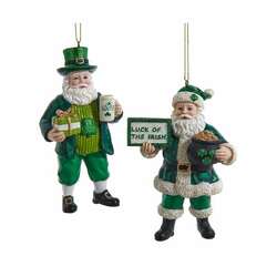 Item 101158 Irish Santa Ornament