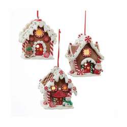 Thumbnail Battery Operated LED Gingerbread House Ornament