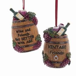 Thumbnail Wine Barrel With Words Ornament
