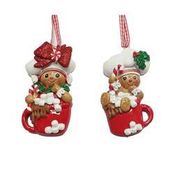 Item 101928 thumbnail Gingerbread Boy/Girl In Mug Ornament