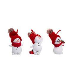 Item 102005 Snowman With Red Knit Hat Ornament