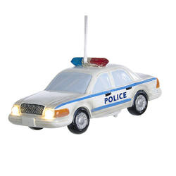Item 102015 Battery Operated LED Police Car Ornament
