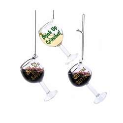 Item 102252 Wine Glass With Saying Ornament